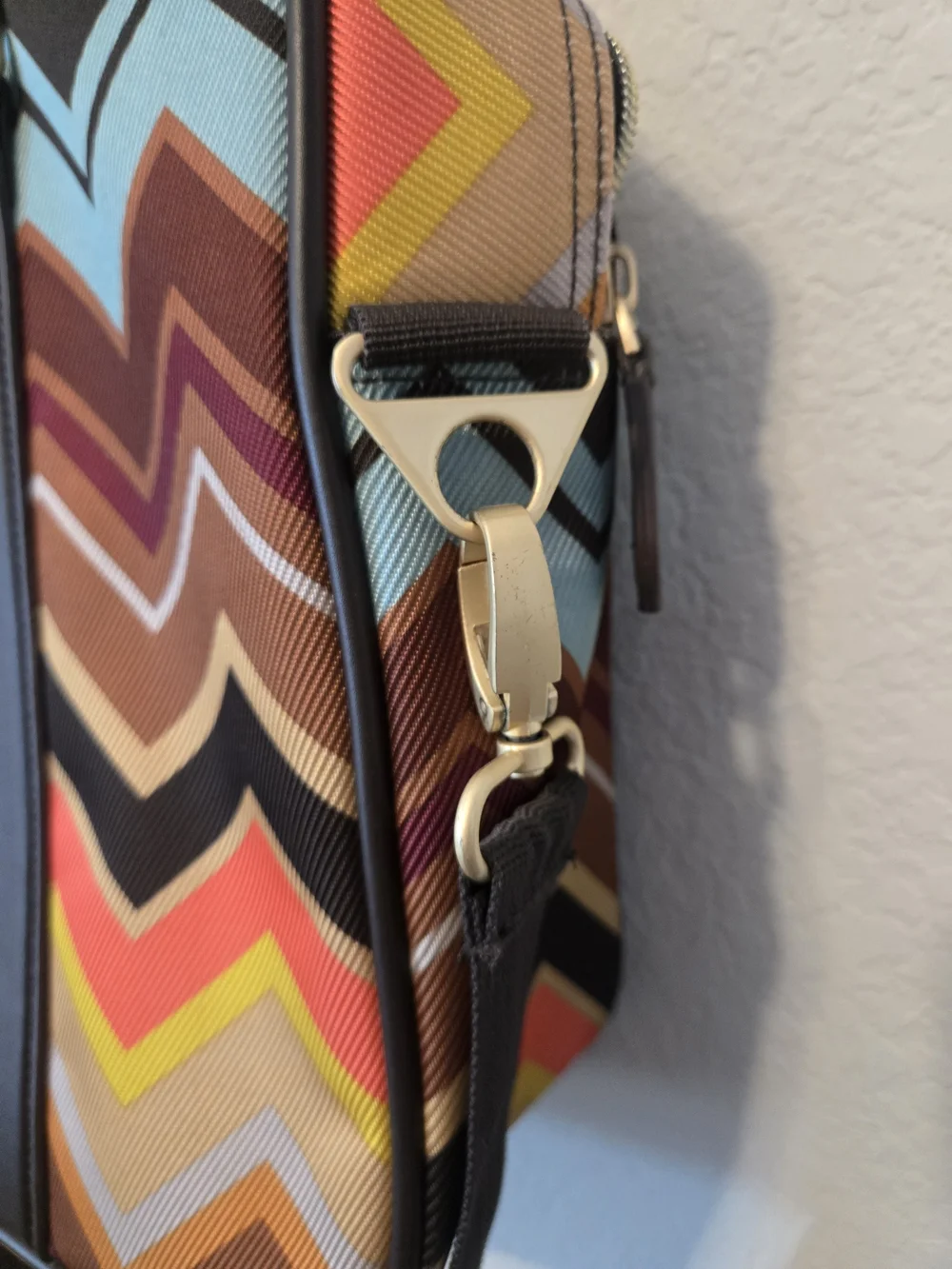 Missoni Chevron Laptop Bag in Brown, Blue, Tan and Yellow